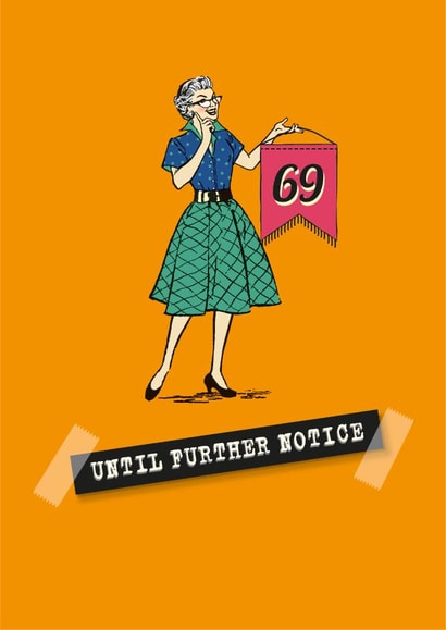 Her funny 70th milestone age denial card created by The Typecast Gallery