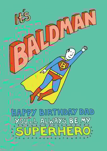 baldman bald Birthday Card 15139 created by Happy Octopus by Rupert Fawcett