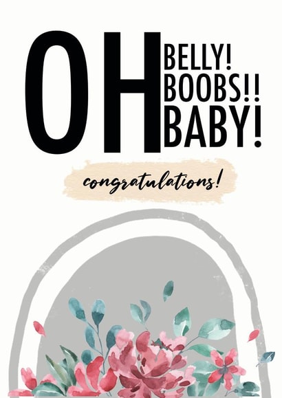 belly boobs Congratulations Card 5764 created by Open Space Collective