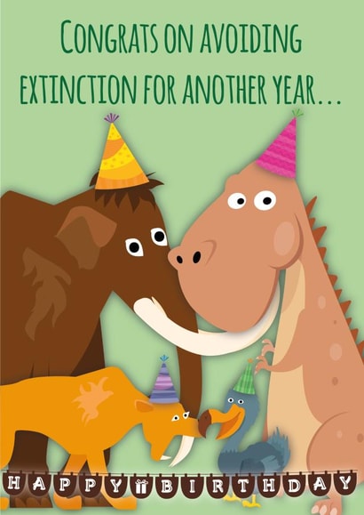 old dinosaur Birthday Card 15429 created by Megapixels Graphix