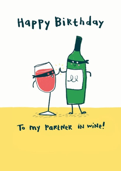 wine booze Birthday Card 14957 created by Hew Ma