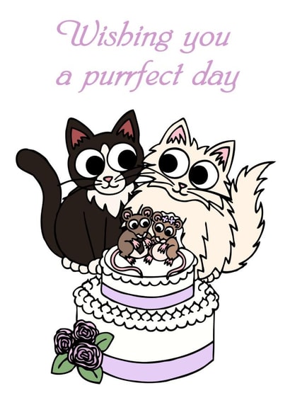 Purrfect day wedding card created by Kim Onyskiw