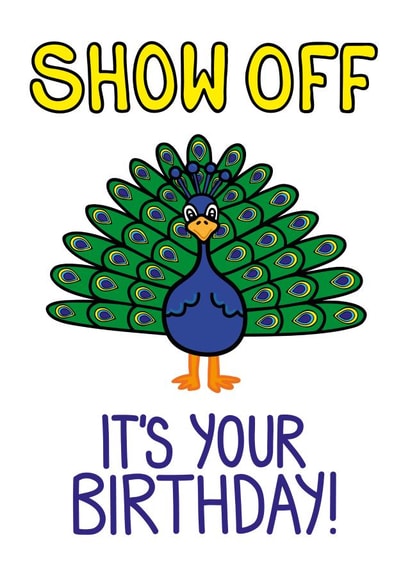 Cute Peacock Birthday Card created by Lazy Mice