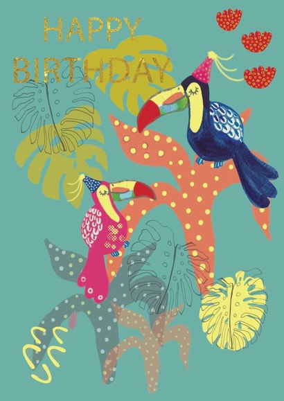 Happy Birthday toucan card created by Sally Darby Illustration