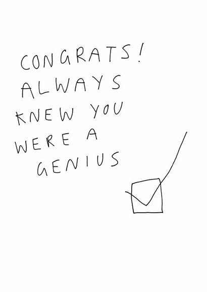 congrats genius Congratulations Card 6647 created by Redback Cards