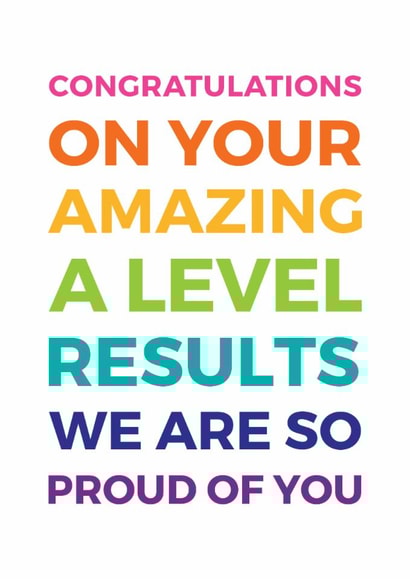 alevels results Congratulations Card 10612 created by Studio 9