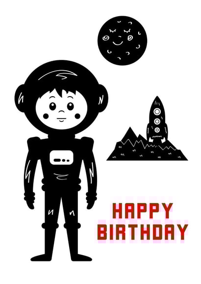 Boy Space Birthday Card 13797 created by CardandFast