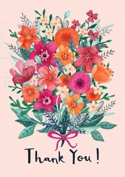flowers floral Thank You Card 10759 created by Nic Allan