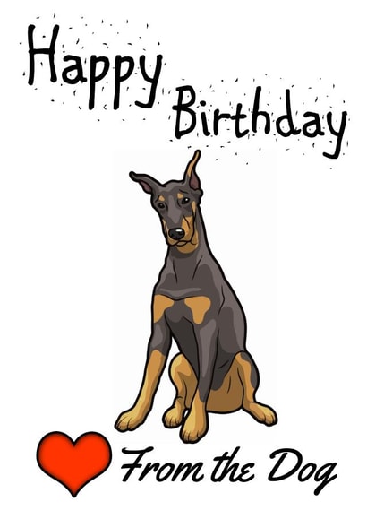 doberman dog Birthday Card 14792 created by Love from the Pet