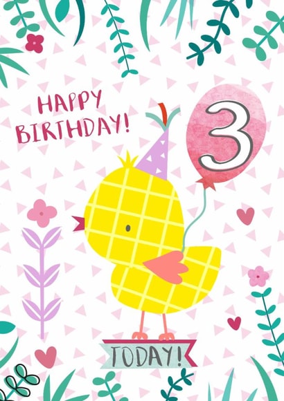 Third Birthday Party Chick Card created by Juniper and Rose Studio