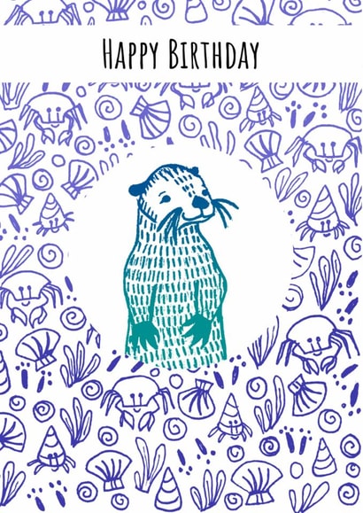 Otter with Shells Birthday Card created by Send Salutations