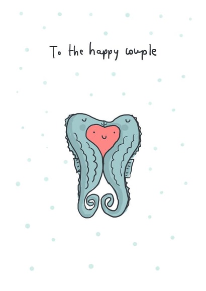 Sea horses kissing - wedding card created by Sarah Ray