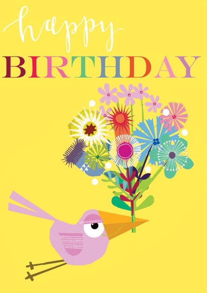 birthday card - flower bouquet - happy birthday - funny and cute created by Kali Stileman