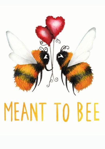 Cute Valentines Day Card - Pun - Bees - Mean To Bee created by Citrus Bunn