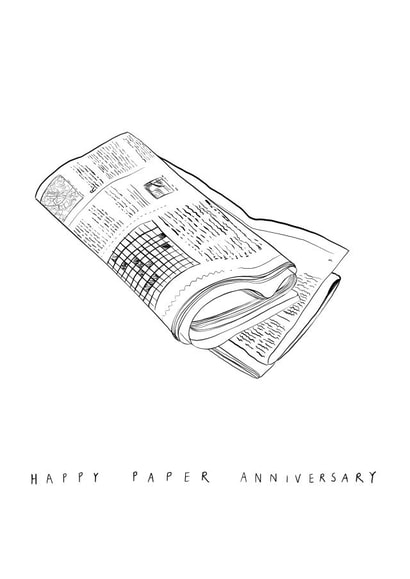 Cute Paper Anniversary Card - 1 year - Happy Paper Anniversary created by Harriet Popham