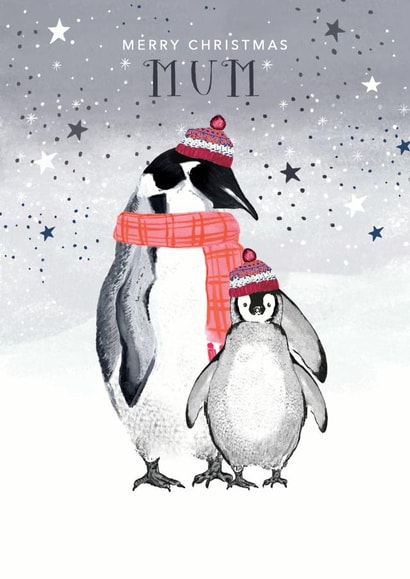 Classic Christmas Card - Penguins - For Mum created by Louise Tiler