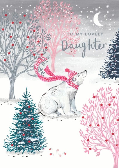 Classic Christmas Card - Lovely Daughter - Polar Bear created by Louise Tiler