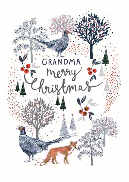 Classic Christmas Card - Grandma - Grandmother - Festive Animals created by Louise Tiler