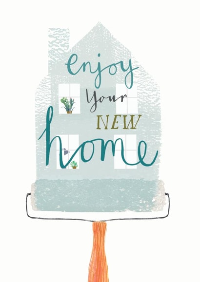 Pretty New Home Card - Roller Paint - House - Enjoy Your New Home created by Louise Tiler