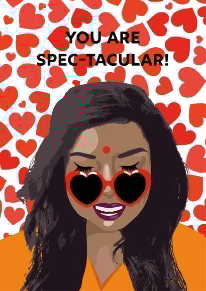 heart sunglasses Love & Friendship Card 15595 created by Tyra Cadogan