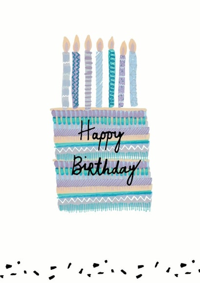 Cute Birthday Card - Cake - Happy Birthday created by Pom Pom Party Cards