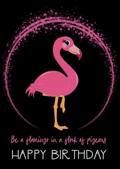 Flamingo Pigeon Card 28286 created by Tanja Riddell