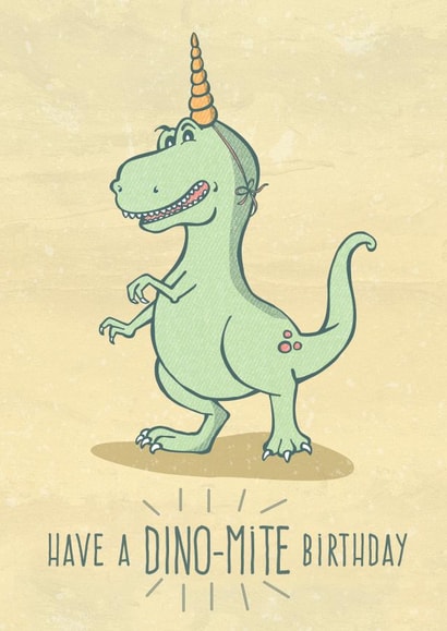 Unicorn T-Rex Birthday Card created by Tami Boyce