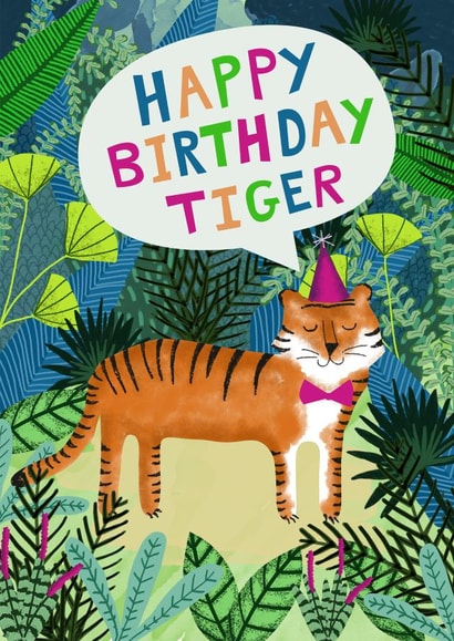 Tiger Jungle Birthday Card 14700 created by Late and Soon