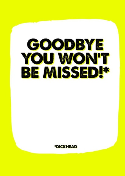 Goodbye leaving New Job Card 8163 created by Filthy Sentiments