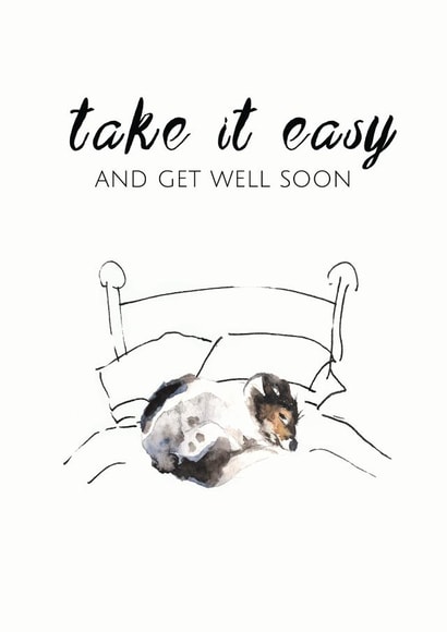 Dog Take Get Well Card 1591 created by Jo Scott Art