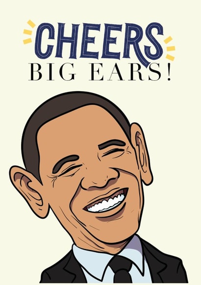 Obama caricature Thank You Card 15694 created by InclusiviTwee