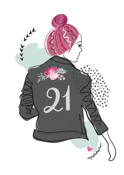 21 fashion Birthday Card 15169 created by Mad Philomena