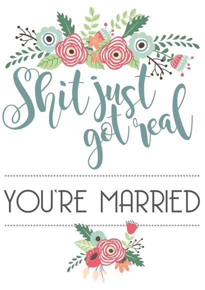 Floral 'You're married' - wedding card created by Em Eato