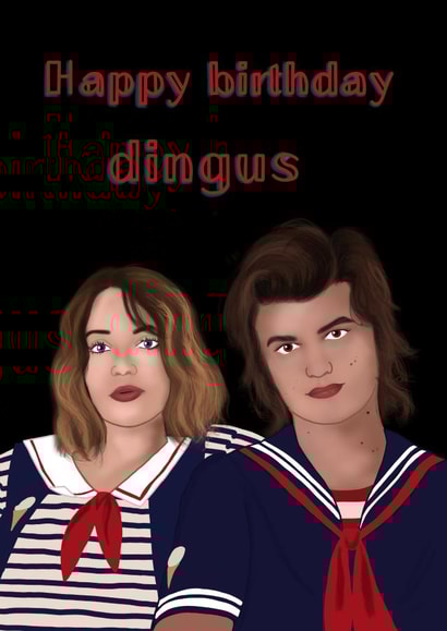 dingus robin Birthday Card 12911 created by Ahillustrations