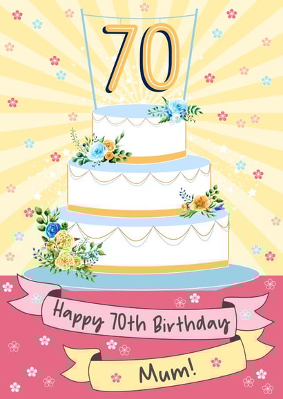Classic Birthday Card - 70th - For Mum created by Little Silverleaf