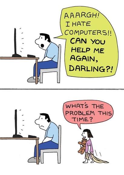 computers help Father's Day Card 15144 created by Happy Octopus by Rupert Fawcett