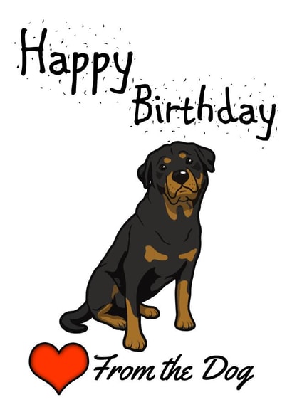 rottweiler dog Birthday Card 14797 created by Love from the Pet