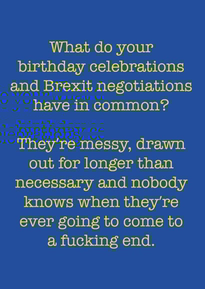 brexit joke Birthday Card 9100 created by Pack a Punch Designs
