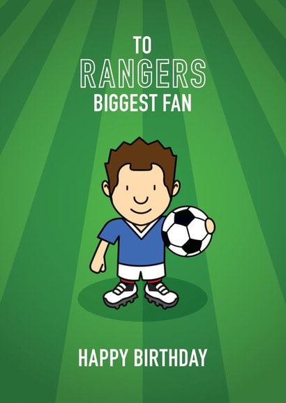football Rangers Birthday Card 15093 created by Little Monsters