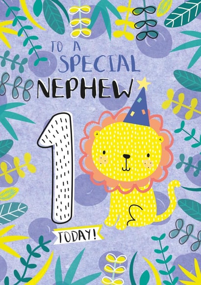 Nephew First Birthday Jungle Party Lion Card created by Juniper and Rose Studio