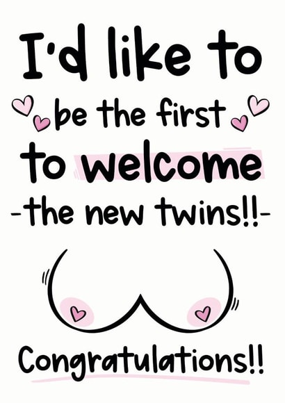 Boob job congratulations card, get well soon surgery card 1001 created by The Laughing Sloth