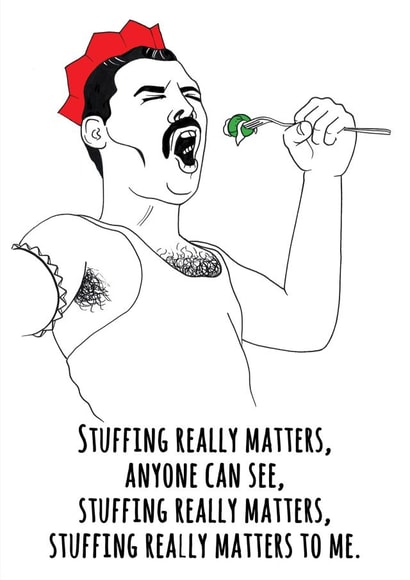 Festive Queen Christmas Card 9327 created by Georgina Thorne