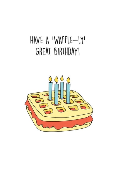 waffle cake Birthday Card 12772 created by Gillian Panter