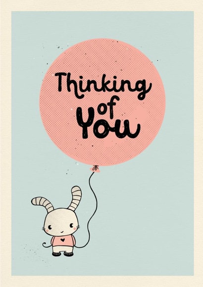balloon bunny Thinking of you Card 3295 created by Cathy Haworth