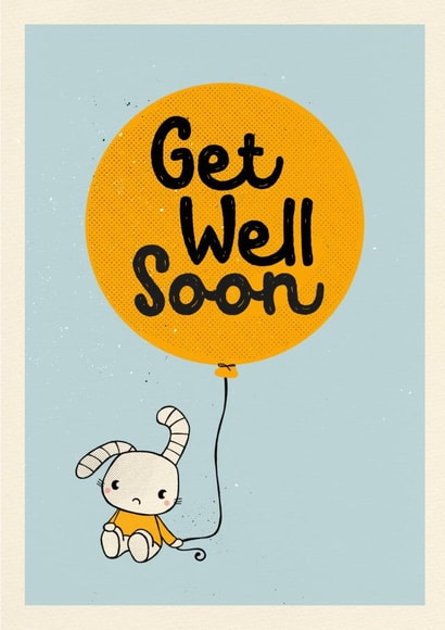 poorly bunny Get Well Card 3296 created by Cathy Haworth