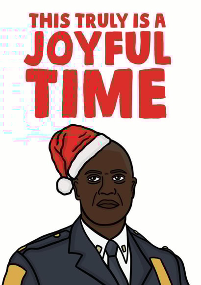 Raymond Holt from Brooklyn 99 Christmas joy created by Studio Doodles