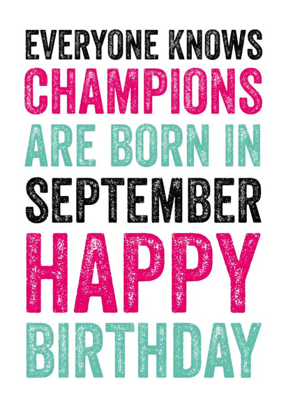 champions september Birthday Card 3596 created by Do You Punctuate?