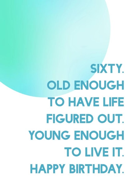 60th Birthday Card - Happy Sixtieth - 60 Today created by SixElevenCreations