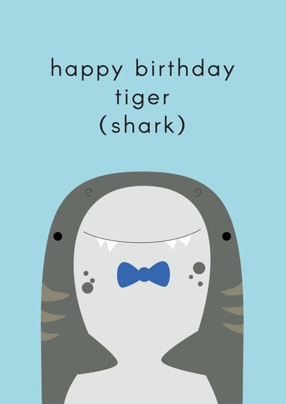 A cute birthday card for a shark lover created by Elkish