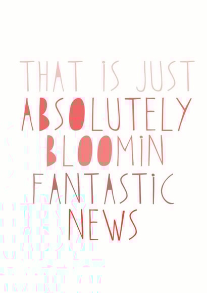 Fantastic News Congratulations Card created by Sweetlove Press